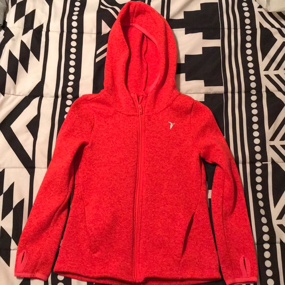 Old navy girls 6/7 stretch zip up hoodie orange